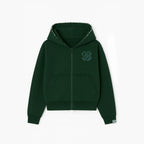 European Street Style Four-Leaf Clover Men's Oversized Activewear Set, Unisex Fit Zip-Up Hoodie Multi-Color Trendy Two-Piece Set