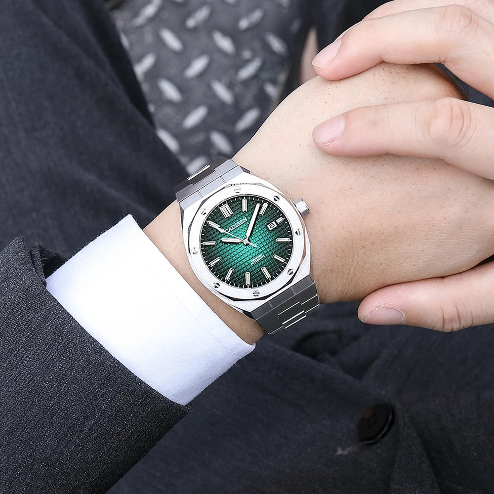 CADISEN Watch Men Mechanical Wristwatches Japan Movement Men's Automatic Watches 10ATM Wrist Watch Business Men Date C8193