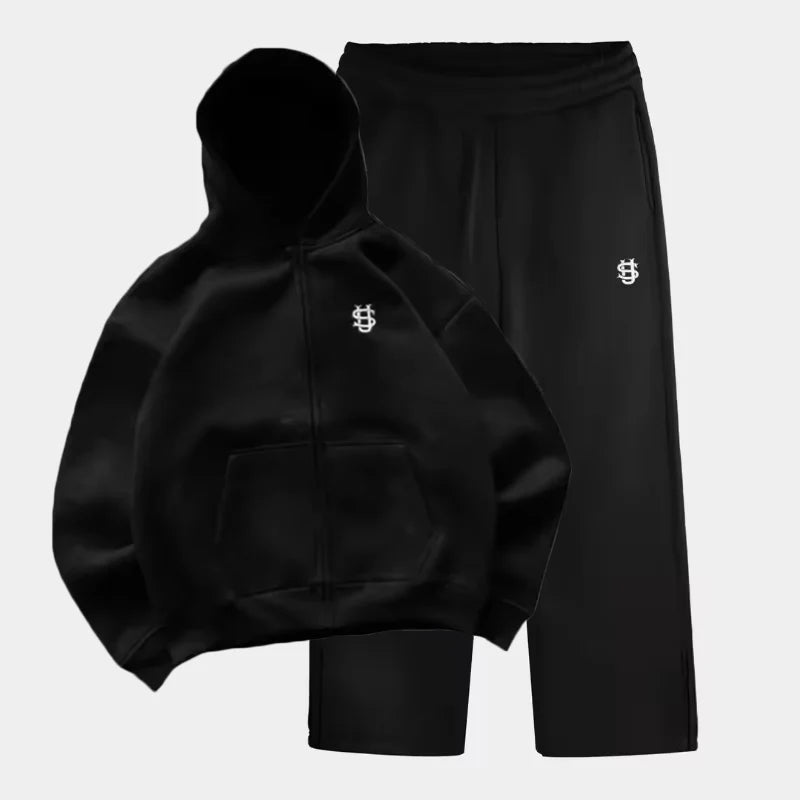 High Street Y2K Pants Mens Casual Trousers Hoodie Sets Streetwear Straight Sweatpants Loose Embroidery Hoodie Couple Trendy Suit