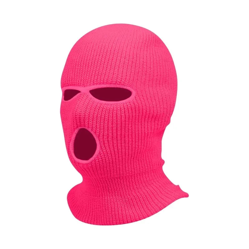 Winter men's face mask, warm hood, sports scarf, skiing hat, three hole wool hat, outdoor cycling knitted pullover hat