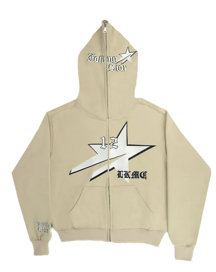 Skeleton Print Hoodie Cosplay Costume Zipper Jacket Long Sleeve Top Causal Hooded Sweatshirt Fashion Streetwear for Adult