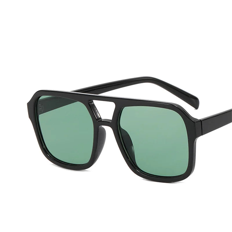 Fashion Square Sunglasses Women Vintage Frame Female Double Beam Sun Glasses Ocean Gradient Retro Designer Outdoor Oculos De Sol