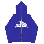 Dark Sport Hoodie Zipper Men's Large Size Couple Gothic Harajuku Streetwear Printed Loose Fit Long Sleeve Sweatshirt
