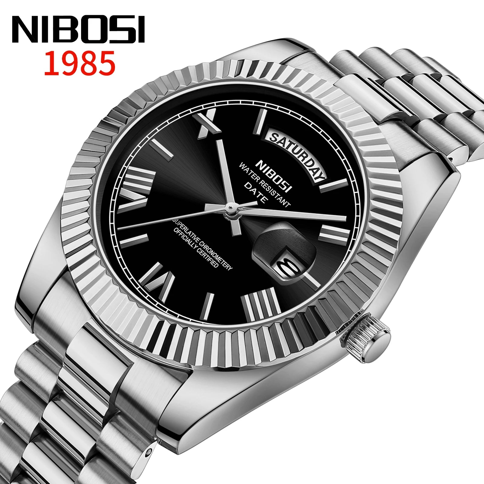 NIBOSI Brand Luxury Quartz Watches For Men Fashion Date Display Luminous Fashion Stainless Steel Men's Watch relogios masculino