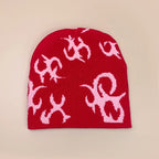 Personal European Style Pattern Wool Knitted Hats Autumn and Winter New Niche Warm Hip Hop Versatile Skate Fashion ins Beanies