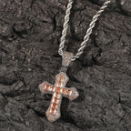 Trend Cross Pendant Necklaces Fashion Hip Hop Rapper's Iced Out Zirconia Stainless Steel Rope Chain on Neck HommeJewelry OHP141