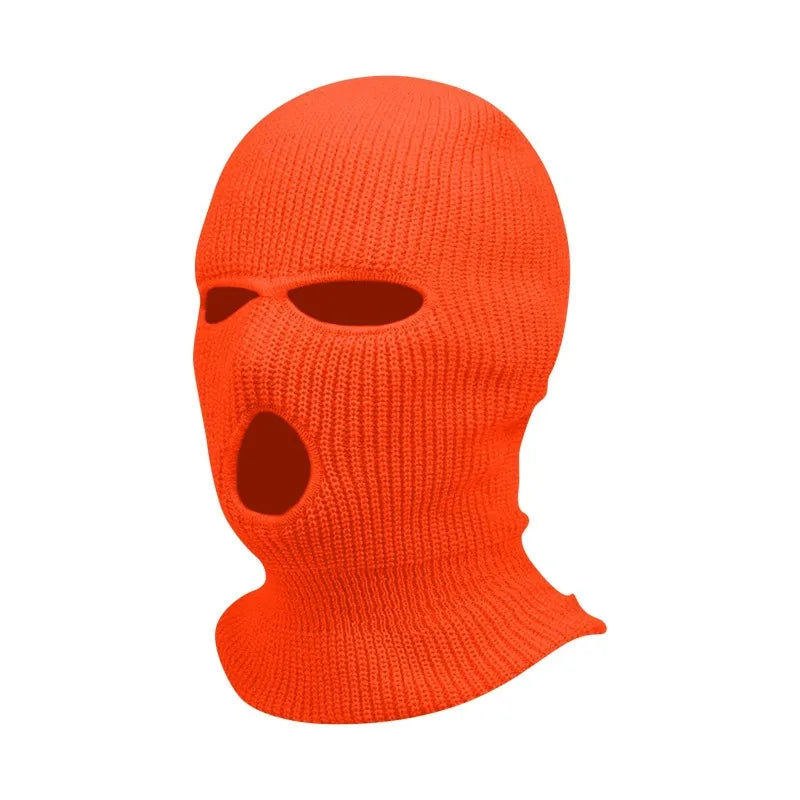 Winter men's face mask, warm hood, sports scarf, skiing hat, three hole wool hat, outdoor cycling knitted pullover hat