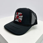 New Men Women American Style Embroidered Letters Lip  Baseball Hats Sunshade Versatile Breathable Niche Truck Cap Fashion Street