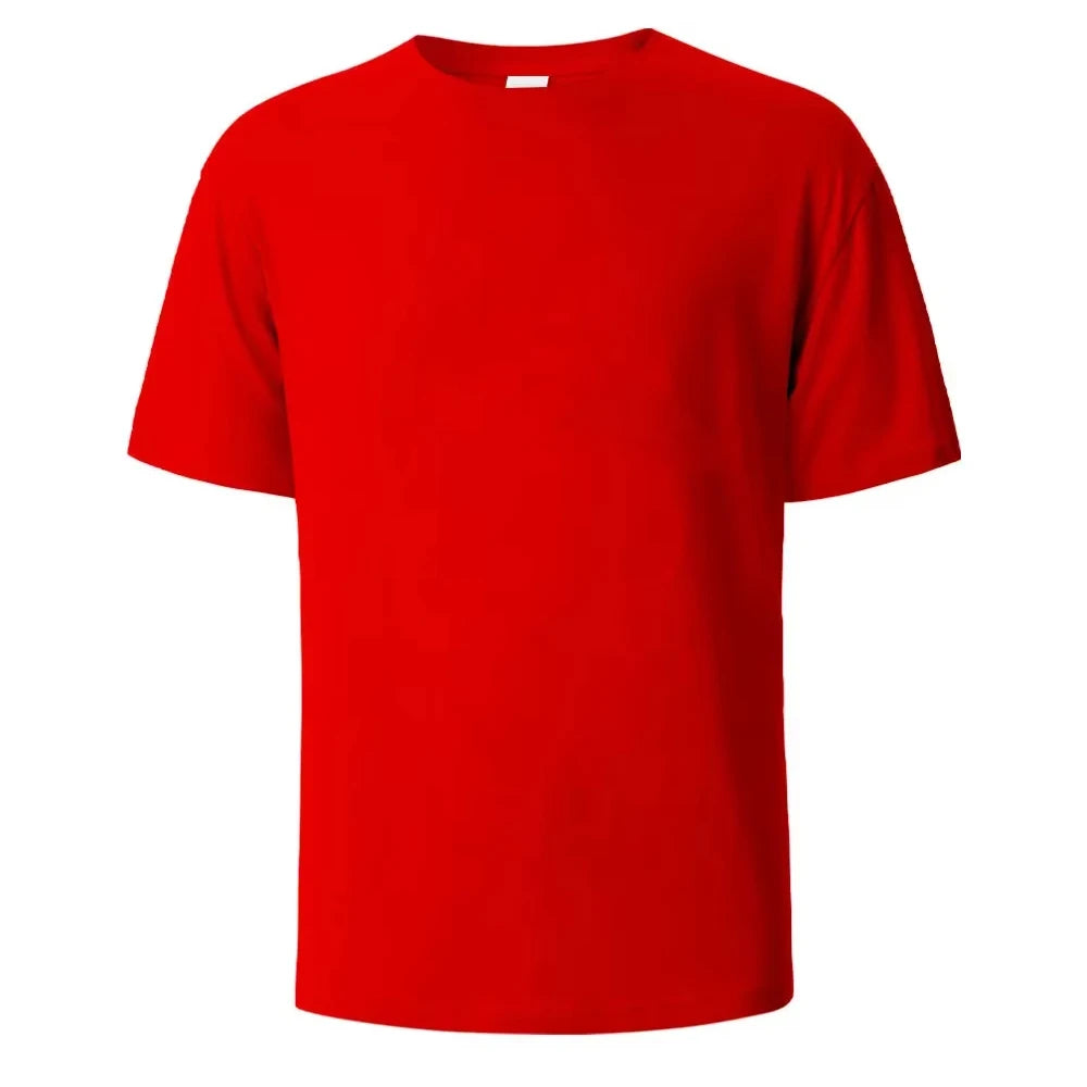 100% Cotton Men's  T-shirt O-neck Solid Color Bottoming Shirt Universal Casual Breathable T-shirt Tops Spring Autumn