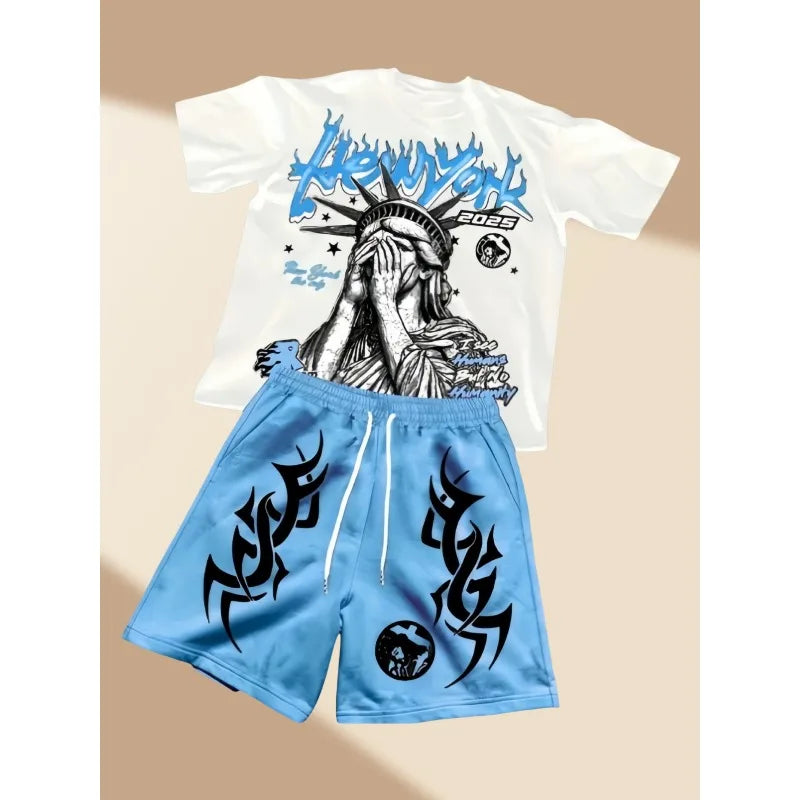Children's Short-sleeved Set 26 Spring/Summer New Style Cartoon Fashion Boys' and Girls' Various Styles Short-sleeved Casual Set