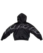 American retro black letter-printed hooded sweatshirt street fashion high street hot girl hip-hop rock grunge rock Harajuku punk