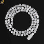 3Mm-5Mm Iced Out Bling 5A Cubic Zirconia1 Row Tennis Chain Necklace Men Hip Hop Jewelry 5A Men And Woman Necklace Drop Shipping