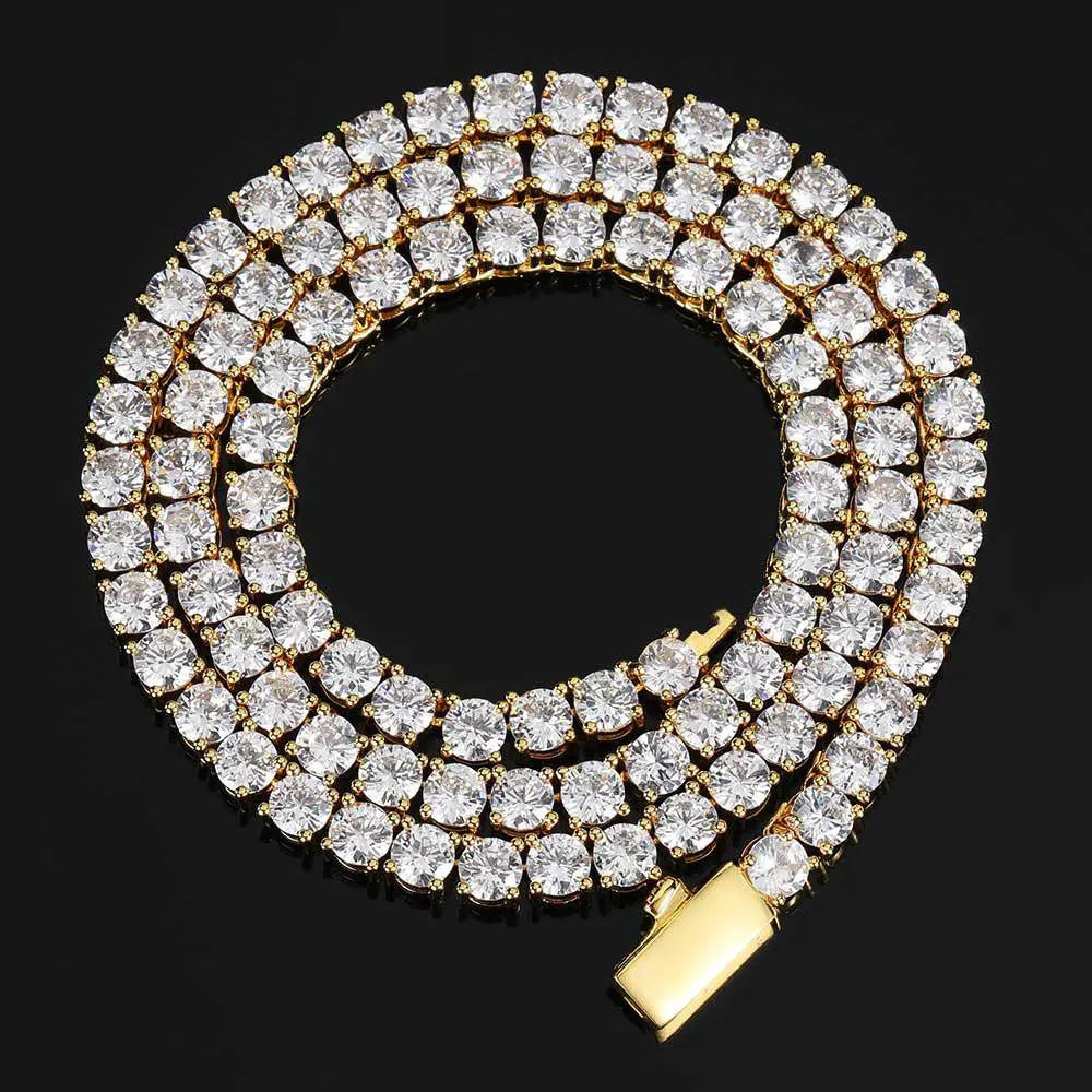 3Mm-5Mm Iced Out Bling 5A Cubic Zirconia1 Row Tennis Chain Necklace Men Hip Hop Jewelry 5A Men And Woman Necklace Drop Shipping